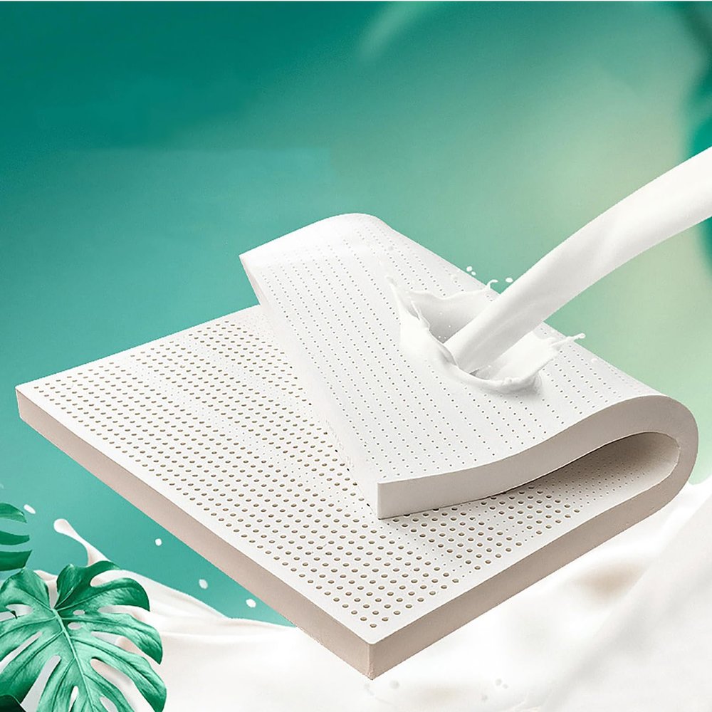 100% Natural Latex Mattress Topper Pressure Relief Support for Shoulders Hips Back & Knees 1 inch Thick King Size 220x200cm Comfortable Sleep Solution