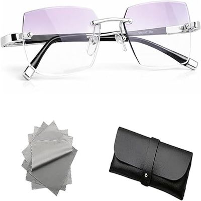 2026 New Upgrade Relieflogix - The Glasses That Change Everything,Auto Focus Glasses Self Adjusting,Automatic Adjustment Eye Glass,Zoom Reading Eyeglasses with Anti Blue Light (Silver, +1.0)
