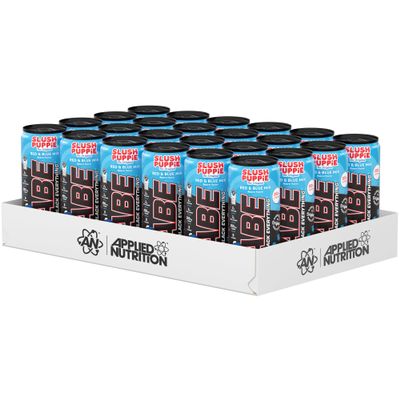Applied Nutrition ABE Pre Workout Cans - All Black Everything Energy + Performance Drink, ABE Carbonated Beverage Sugar Free with Caffeine (Pack of 24 Cans x 330ml) (Slush Puppie Red + Blue)