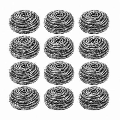 Stainless Steel Wool Scrubber (20g) Pack of 12 + 1 | Flexible Scouring Pads for Kitchen Dishes, Pots, Pans, & Sinks