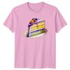 Sassy Souls Colorful Layer Cake Slice Dessert Illustration T-Shirt Cake Lover Baking Food Drink Birthday Gift for Him and Her S Light Pink view 1
