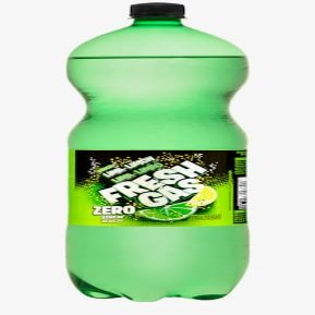 Fresh Gas Zero Lemon Lime Carbonated Drink, 2L Bottle, No Added Sugar, Low Calorie, Medium Caffeine pack of 5