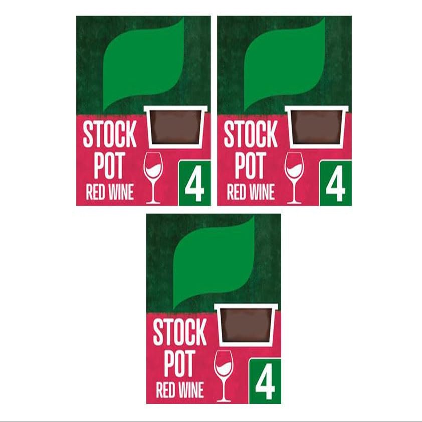 Stock Pot Red Wine, Suitable for Vegans, Free from Artificial Colours, 4 x 26g,Pack Of 3