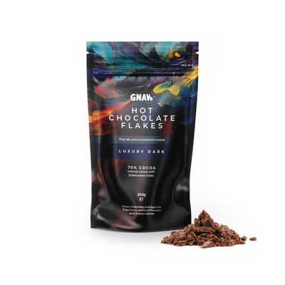 Dark Hot Chocolate Flakes 250g Real Chocolate Flakes for Luxuriously Smooth, Caf-Style Hot Chocolate Ethically Sources, 70% Single-Origin Colombian Cocoa, Palm Oil Free