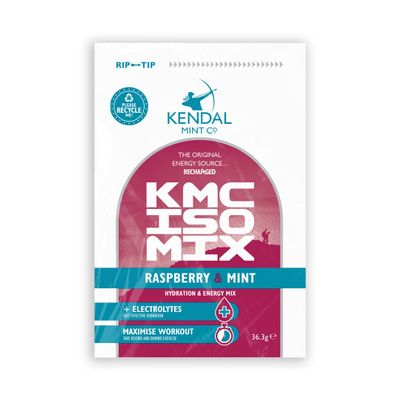 KMC ISO MIX: Isotonic Electrolyte & Energy Drink Powder - Refreshing Citrus & Mint by Kendal Mint Co (24 x 37g Sachets, Raspberry Mint)