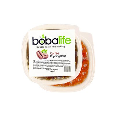 Bobalife Coffee Popping Boba Pearls 100g Bubble Tea Pearls, Boba Topping for Drinks, Desserts & Milk Tea Vegan & Gluten Free