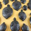 15 x Edible 3D Christmas Baubles, icing toppers, cake cupcakes decorations T091 (Black Shimmer) view 3