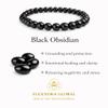 Black Obsidian Bracelet for Protection & Grounding Natural Crystal Bead Bracelet, Spiritual Energy Stone Jewellery, Stretch Fit Unisex Gemstone Bracelet, Includes Authenticity Certiticate view 3