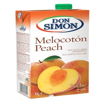 Don Simn Peach Drink with No Added Sugar, 1L Carton Pack of 6