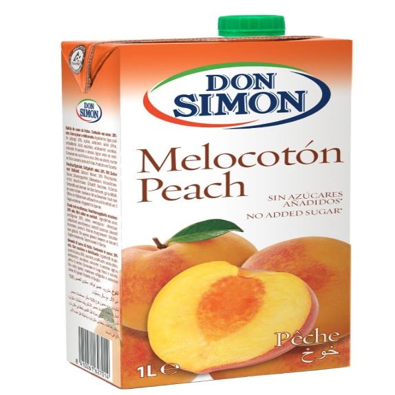 Don Simn Peach Drink with No Added Sugar, 1L Carton Pack of 6