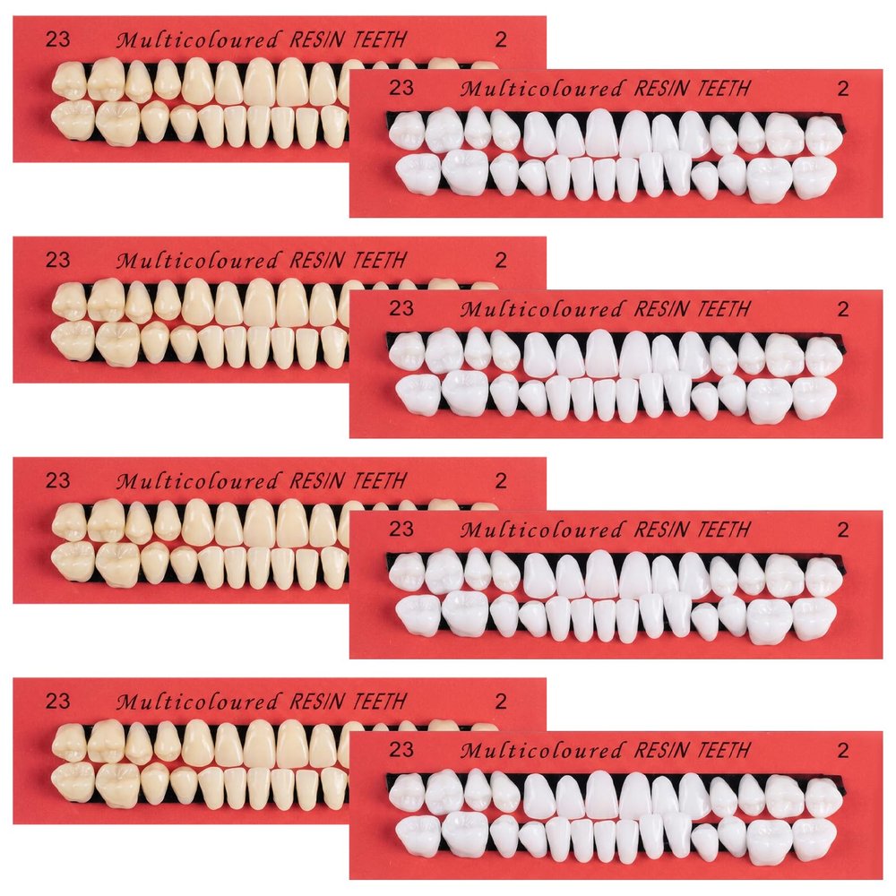 8 Pcs Fake Teeth, False Teeth Set, Tooth Replacement Set for Missing Loose Tooth Fill, Cosplay, Party, Makeup, DIY and Teaching Props