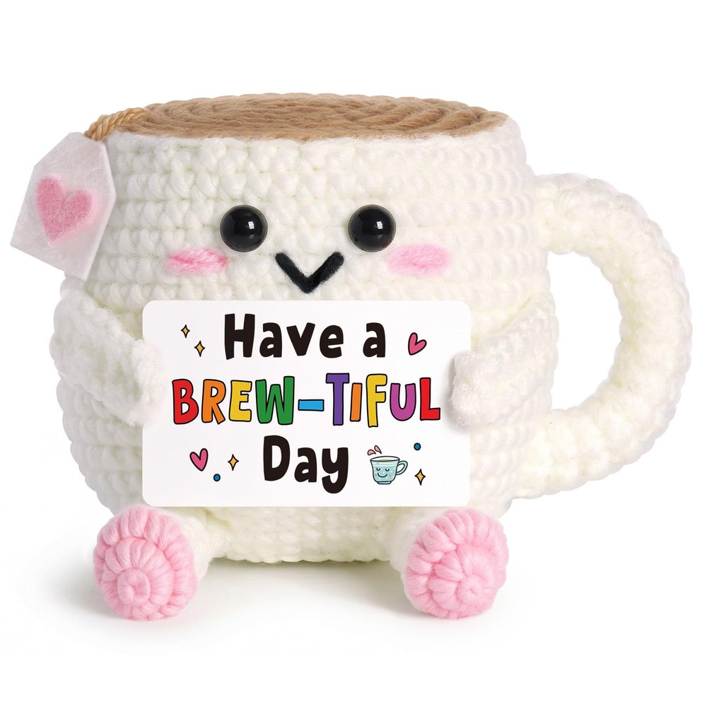Birthday Positive Gifts for Women, Have a Brew-tiful Day Crochet Tea