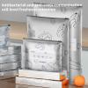 10Pcs Aluminium Foil Bags, 3 Sizes Reusable Aluminum Foil Sealable Storage Bags, Stand Up Foil Bag with Zip Lock & Labels, Aluminum Foil Bags for Food, Vegetable Fruit Meat (3pcs) view 2