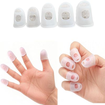 10PCS Silicone Finger Cots,Silicone Nail stopper,Reusable Protectors,Guitar Finger Cot for Pain-Free Strumming,Non-Slip FFinger Caps,Tips Protectors (10 PCS, L)