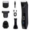 Body Hair Trimmer for Men, Electric Groin & Pubic Hair Trimmer with Charging Dock, IPX7 Waterproof Manscaping Kit, 2 Replaceable Heads with Ceramic Blade & Foil Shaver, USB-C Rechargeable Body Groomer view 1