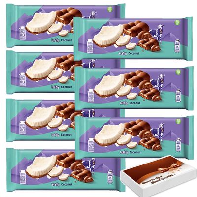Bubbly Variety Chocolate Bars Assorted Aerated Milk Chocolate Selection Pack, Smooth & Creamy Sharing Chocolate Gift Box - Mk (10 x Bars, Bubbly Coconut Chocolate Bar 97g)