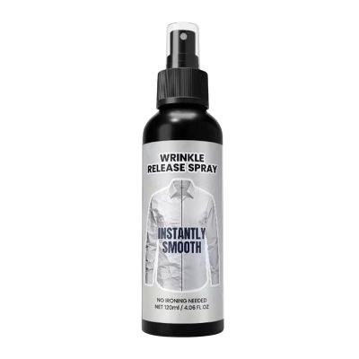 -free spray, 120 ml, non-iron smoothing solution for textiles, straightening spray for wrinkled clothes, for T-shirts, skirts, suits, dresses, home, travel and holidays
