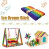 TIKATARER 300pcs Wooden Ice Cream Sticks, Manual Colored Wooden Craft Sticks, DIY Craft with Smooth, Ideal for DIY Home Crafting & Summer Ice Treat Making view 2