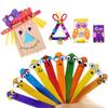 TIKATARER 300pcs Wooden Ice Cream Sticks, Manual Colored Wooden Craft Sticks, DIY Craft with Smooth, Ideal for DIY Home Crafting & Summer Ice Treat Making view 4