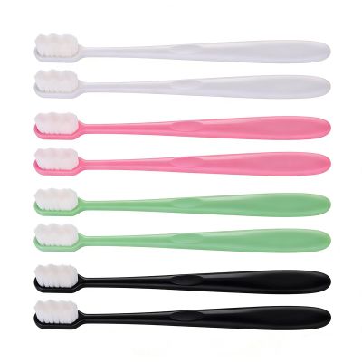 8 Pcs Soft Bristle Toothbrush,Nanobrush Toothbrush with 10000 Bristles,Soft Comfortable Manual Tooth Brush for Sensitive Teeth & Gums,Excellent Cleaning Effect (Black,White,Pink,Green)
