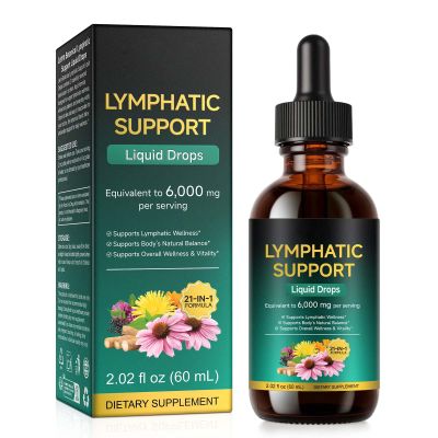 Lymphatic Drainage Drops 6,000 mg Equivalent per Serving Advanced Botanical Formula Supports Natural Balance & Immune Health 2.02 fl oz (60 mL) Maximum Absorption & Vegan