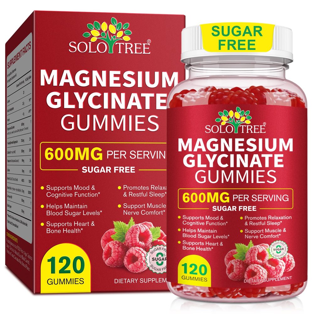 Magnesium Glycinate Gummies, 600mg High Absorption Magnesium Supplement, Sleep Support, Relaxation & Muscle Function, Sugar Free, Gluten-Free, Raspberry Flavor 120 Count