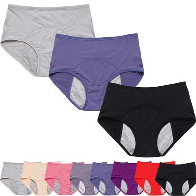 Dry Wear Unterhose Damen Inkontinenz, Drywear Auslaufsichere Unterwsche Damen, Hschen fr Frauen ber 60 Waschbare, Wiederverwendbare Baumwollhschen (3PCS-B,4XL)