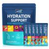 Electrolytes Powder Packets, 24 Sticks Sugar Free Hydration Drink Mix, 6 Fruit Flavours with 7 Essential Electrolytes & 5 Vitamins, Rapid Rehydration Sachets for Sports, Travel & Daily Use view 1