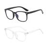 2-Pack Blue Light Blocking Glasses for Women Men, Reading glasses, Anti Glare Clear Computer Glasses to Prevent Eye Strain, Black frame Transparent mirror frame view 1