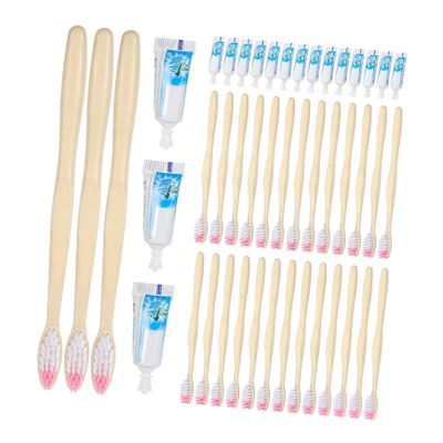 SHOWERORO Disposable Travel Toothbrushes for Convenient with Small Toothpaste Portable Plastic Manual Toothbrushes 100pcs Individually Wrapped for Convenient for Trip and Hotel Use