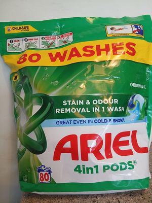 Ariel 4 in 1 Pods Original, Laundry Detergent, Stain and Odour Removal, 80 Washes
