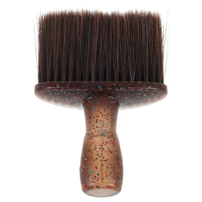 Baluue Mens Beard Brush for Shaving and Facial Cleaning, Brown Glitter Hair Removal Brush, Compact Multifunctional Beard Care Tool for Home Use and Travel