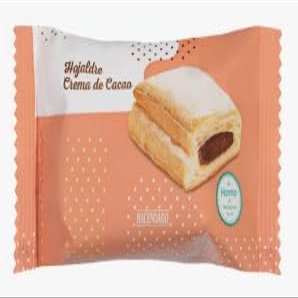 Hacendado Hojaldre Relleno de Crema, Cream Filled Puff Pastry, No Added Sugar, 100g Individual. Pack de 6