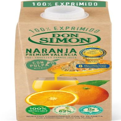 Don Simn Freshly Squeezed Orange Juice with Pulp 1L Carton Pack of 2 | Natural Citrus Flavour