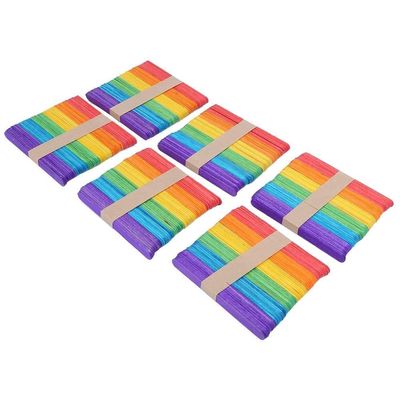 ZASCHMOY 300Pcs Colorful Ice Cream Craft Sticks - Eco-Friendly DIY Wooden Sticks for Arts & Crafts, Perfect for Summer Projects, Home Schooling Activities, & Creative DIY Decor