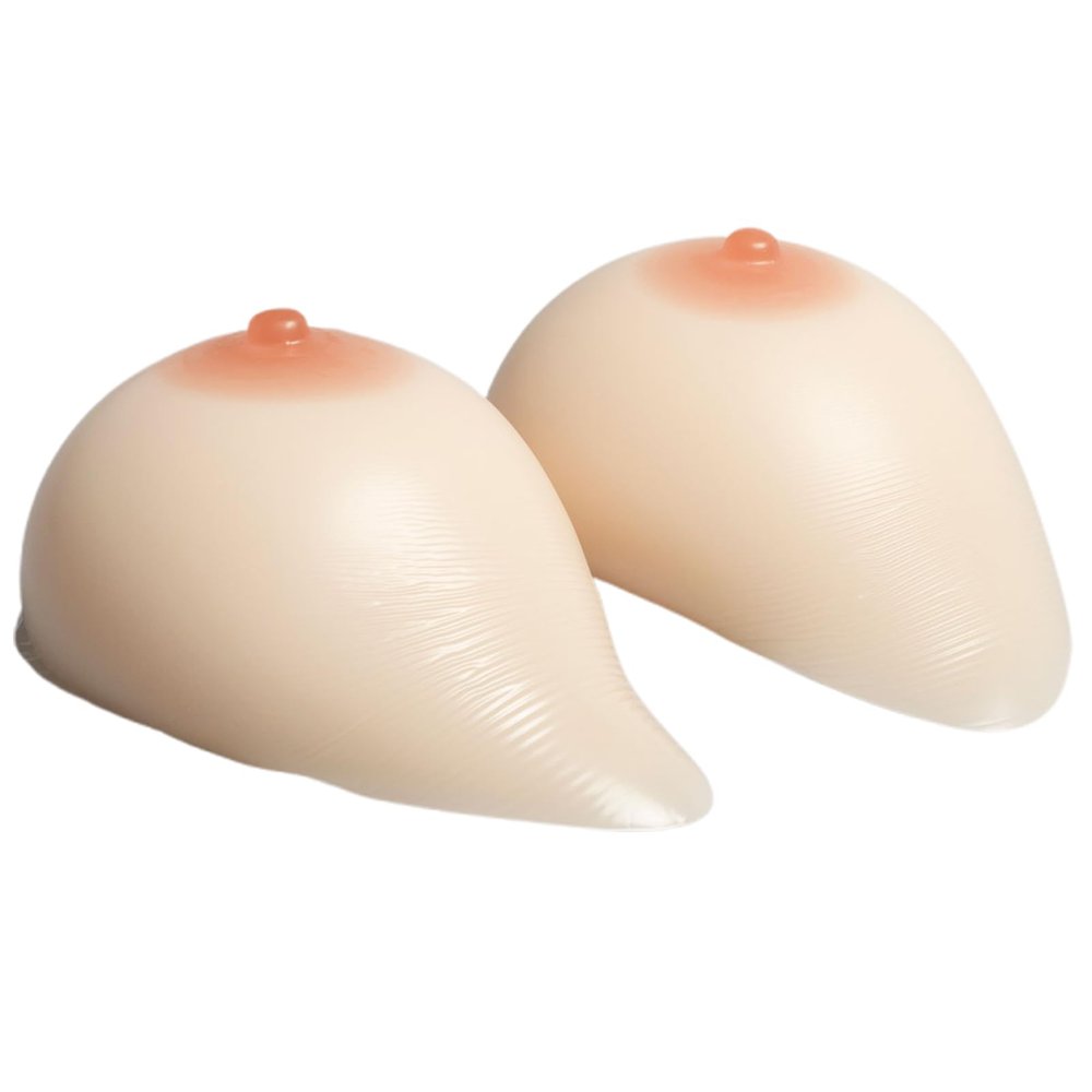 Self-Adhesive Silicone Breast Forms 1 Pair A Cup White Realistic Prosthesis For Crossdresser Transgender Mastectomy(E Cup)
