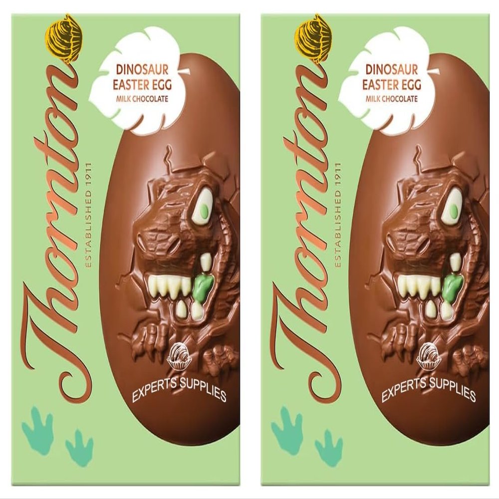 NewThornton Milk Chocolate Dinosaur Egg 151g Each - Easter Gifts For Kids | Easter Egg Hunt Gifts | Girls | Boys - Dinosaur gift for Friends & Family (Pack Of 2)