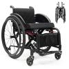 Foldable Sports Wheelchair, Lightweight Reinforced X-Cross Frame, 100kg Capacity for Youth and Adult Mobility view 1