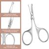 KFHENSOMR Stainless Steel Beard & Nose Hair Scissors,Small Scissors, Silver view 4