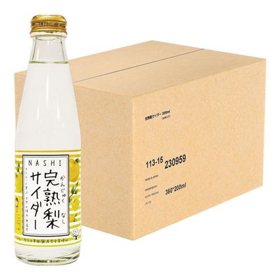 Japanese Fruit Cider Soda 200ml Lightly Carbonated Soft Drink, Refreshing Mini Bottles, Smooth Crisp Taste (Ripe Pear (24 Bottle)