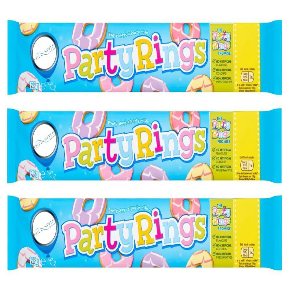 3x 125g GetInStyle Shop Party Rings