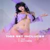 MOEFLAVOR Princess Blush Lingerie Set for Women Romantic Fantasy Cosplay Outfit with Bow Details Original Design, Purple, 3XL/4XL view 2