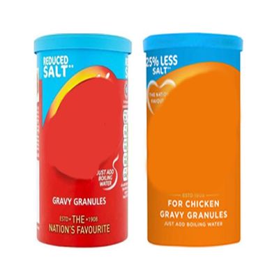 Reduced Salt Gravy Granules 190g, Pack of 2, Chicken and Original Flavour, Suitable for Vegetarians