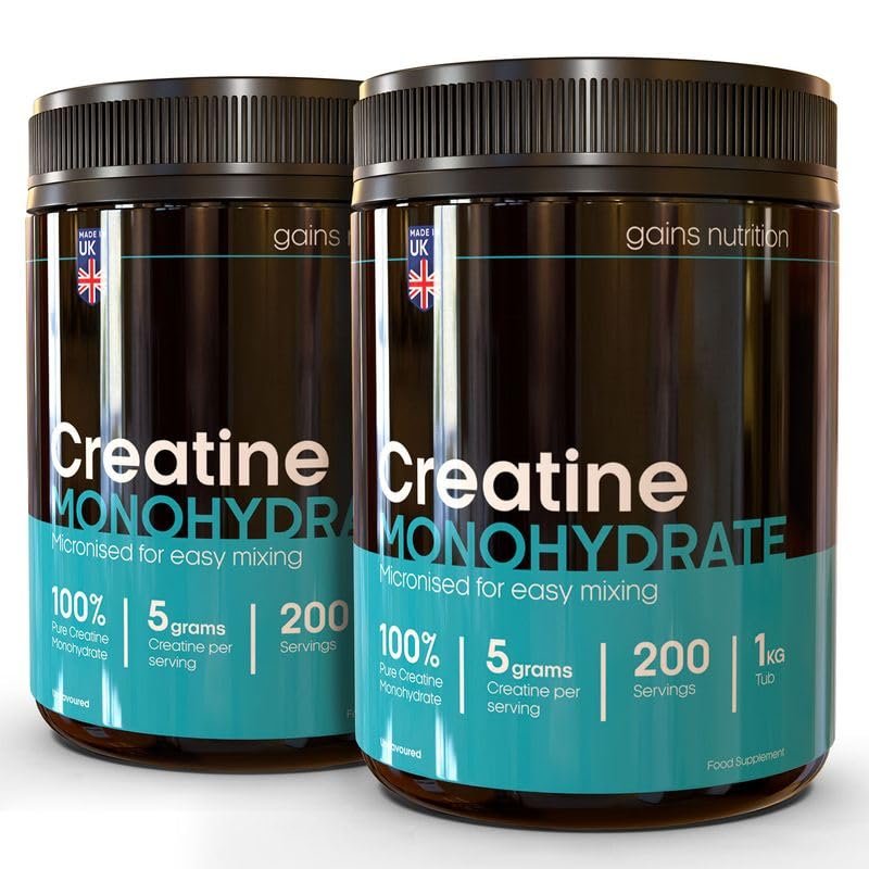 Creatine Monohydrate Powder, 100% Pure, Unflavoured (400 Servings)