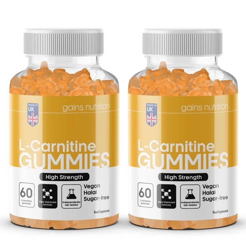 GN Acetyl L Carnitine Gummies | 120 L-Carnitine Gummies for Men & Women - High Strength Acetyl-L-Carnitine with Ashwagandha, Vitamins B6, B12 | Mango Flavour, Non-GMO & Suitable for Vegans