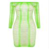 TTAO Adult Babydoll Lingerie for Women Mini Night Out Club Dress Fishnet Mini Dress Chemise Pajamas Party Green One Size view 2