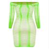 TTAO Adult Babydoll Lingerie for Women Mini Night Out Club Dress Fishnet Mini Dress Chemise Pajamas Party Green One Size view 3