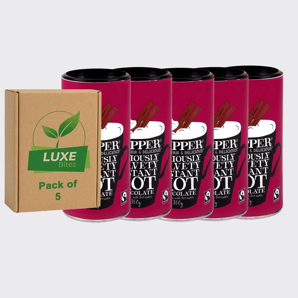 Drinking Chocolate Powder Tub 350g Compatible with Clipper By Luxe Bitez (Pack of 5)