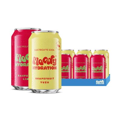 Moody Hydration Electrolyte Sparkling Soda Drink - Variety 6 Pack