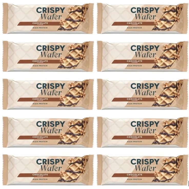 High Protein Crispy Chocolate Wafer Bars 15g Protein per Bar 10 x 42g Protein Wafer Snack Light Crunchy Chocolate Treat for On-the-Go, Post-Workout & Anytime of Day